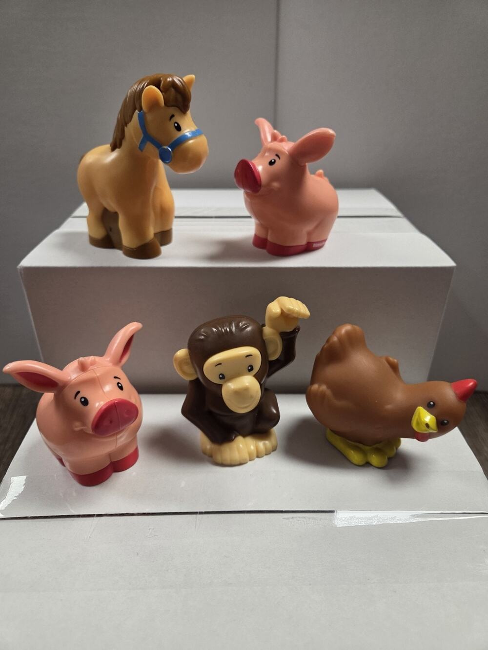 Fisher Price Little People Farm Zoo Animals Figures Dolls Lot Of 5